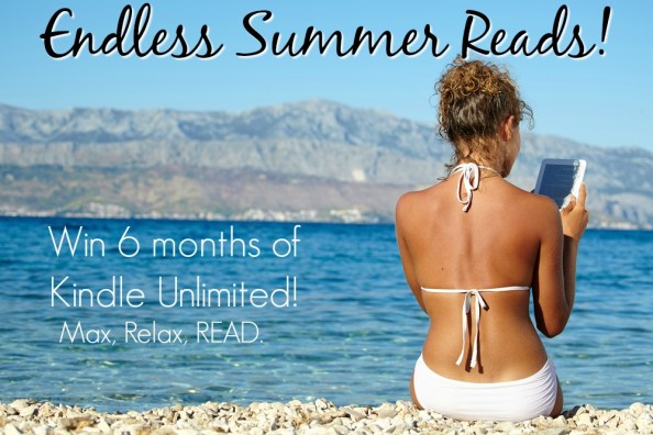 Girl with white hat reads kindle on beach